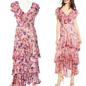 Wayf Floral Tiered Ruffle Dress
